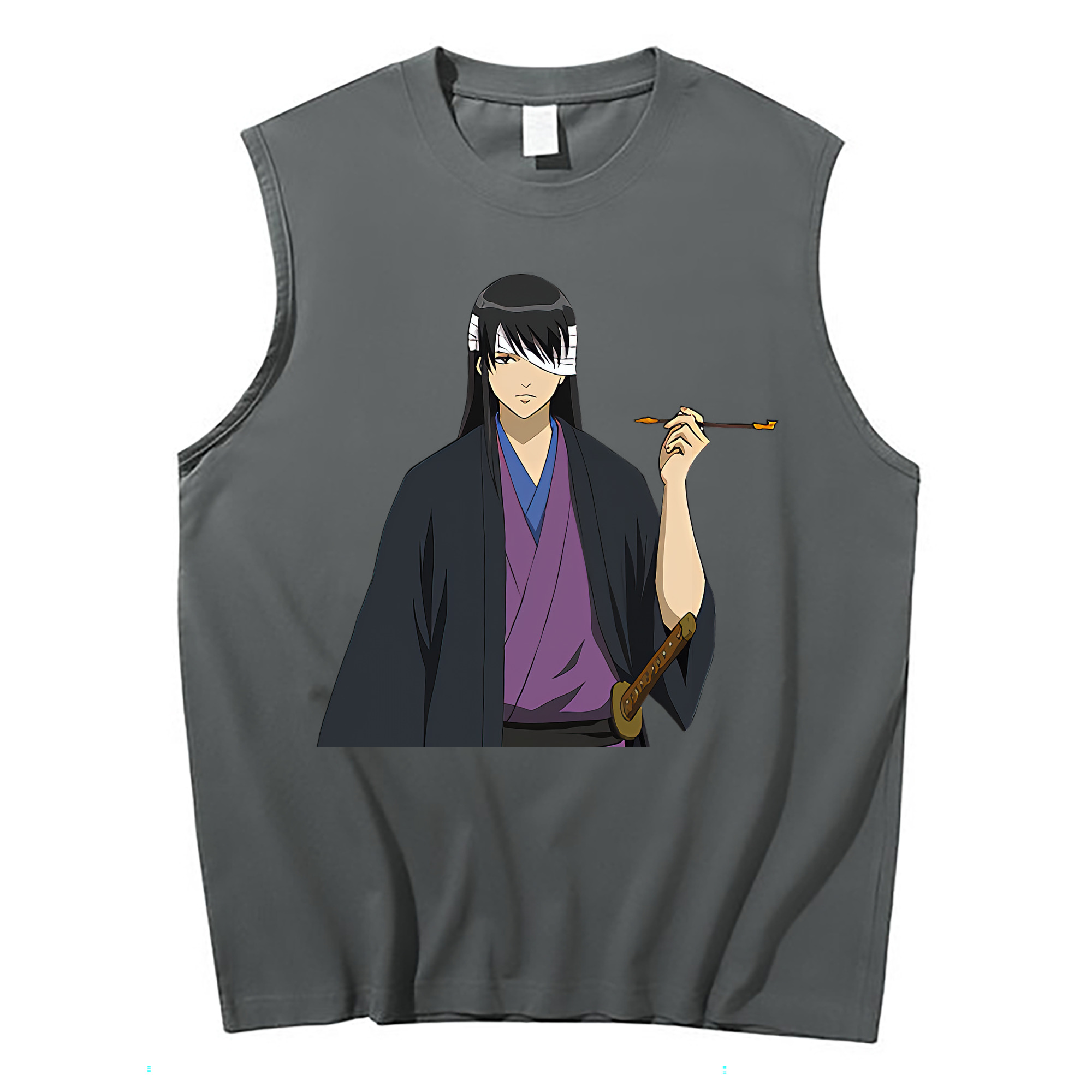 （画像用） ぎんたま 坂田銀時（さかたぎんとき） 神楽 志村新八（しむら しんぱち） GINTAMA Sakata Gintoki Kagura Shimura Shinpachi コットン100％タンクトップ（フロントプリント）